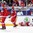 COLOGNE, GERMANY - MAY 11: Russia's Ivan Telegin #7 and Sergei Plotnikov #16 look on as Denmark's Matias Lassen #36 falls to the ice after suffering an injury during preliminary round action at the 2017 IIHF Ice Hockey World Championship. (Photo by Andre Ringuette/HHOF-IIHF Images)

